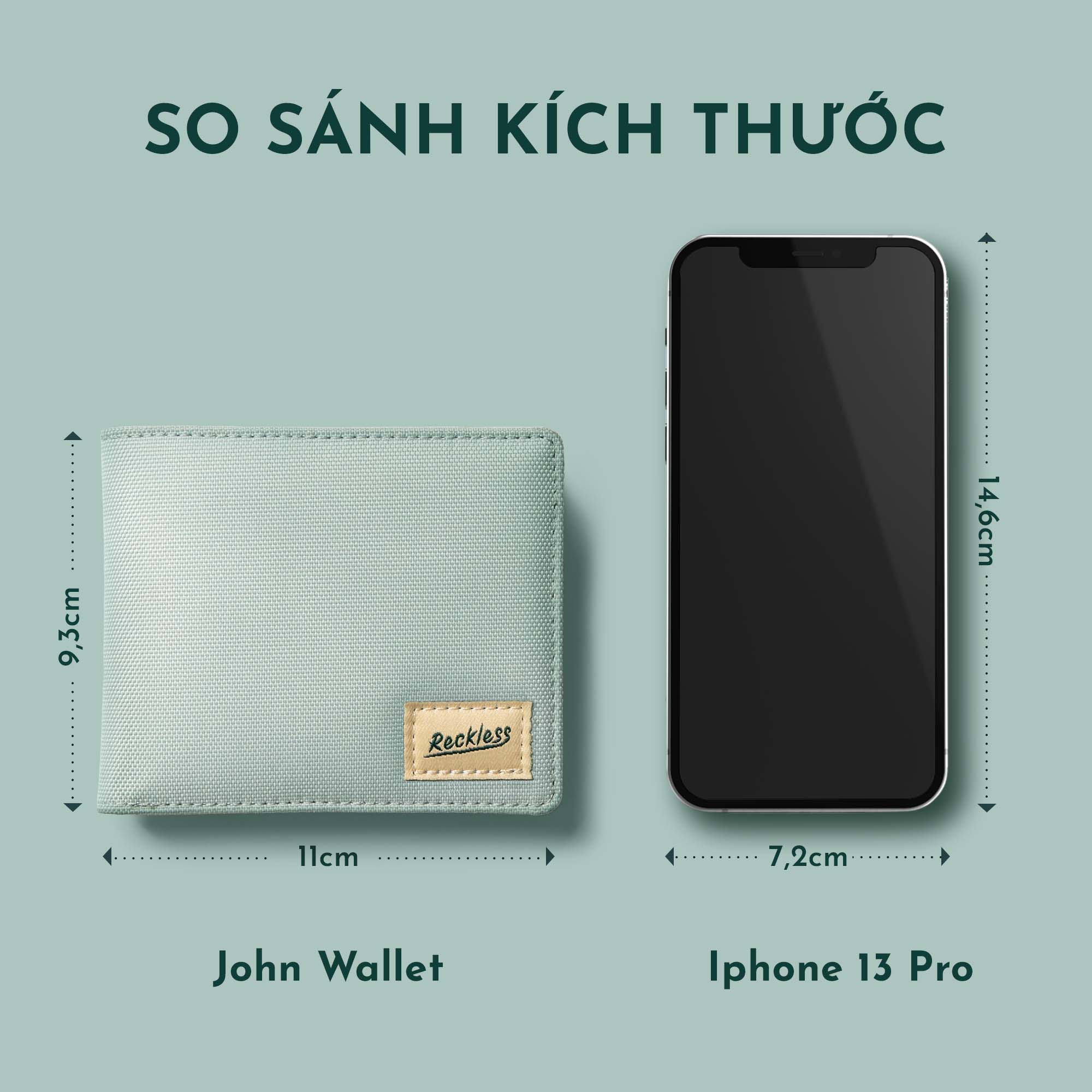 Ví Vải Gập Ngang Bifold Reckless John Wallet Màu Phối Polyester Kháng Nước