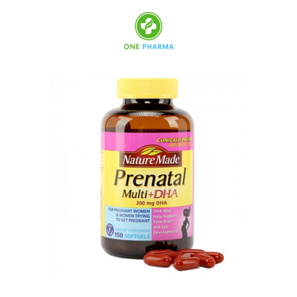 Viên Uống Nature Made Prenatal Multi + DHA Vitamin Cho Bà Bầu 150 viên