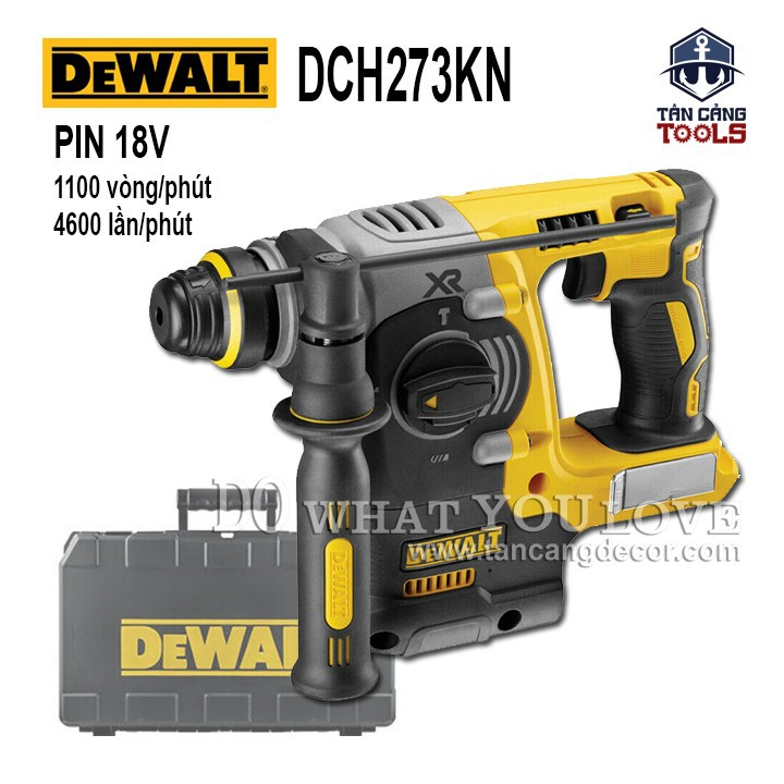 [Trả góp 0%] Máy Khoan Bê Tông 3 Chế Độ Dùng Pin DeWalt 18V DCH273KN ( Thân Máy )