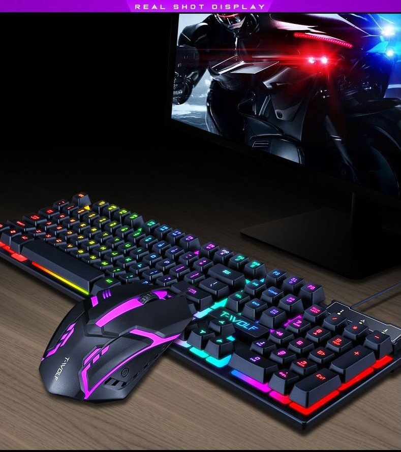 Bàn Phím Máy Tính Gaming Keyboard Giả Cơ T-Wolf T20 Usb Siêu Chất Led 7 Màu, Độ Nhạy Cao, Sản Phẩm Đạt Tiêu Chuẩn Esports [Bh 6 Tháng]