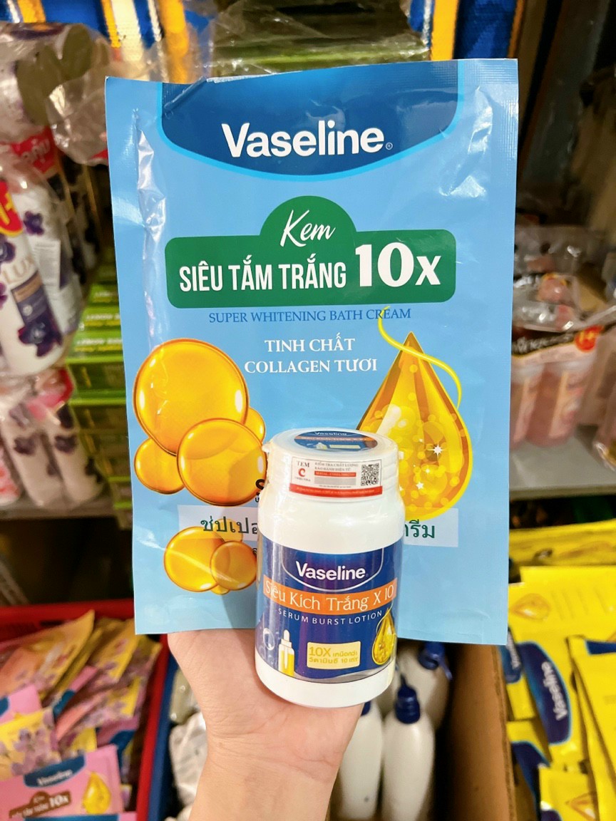 Siêu tắm trắng Vaseline 10x - XANH