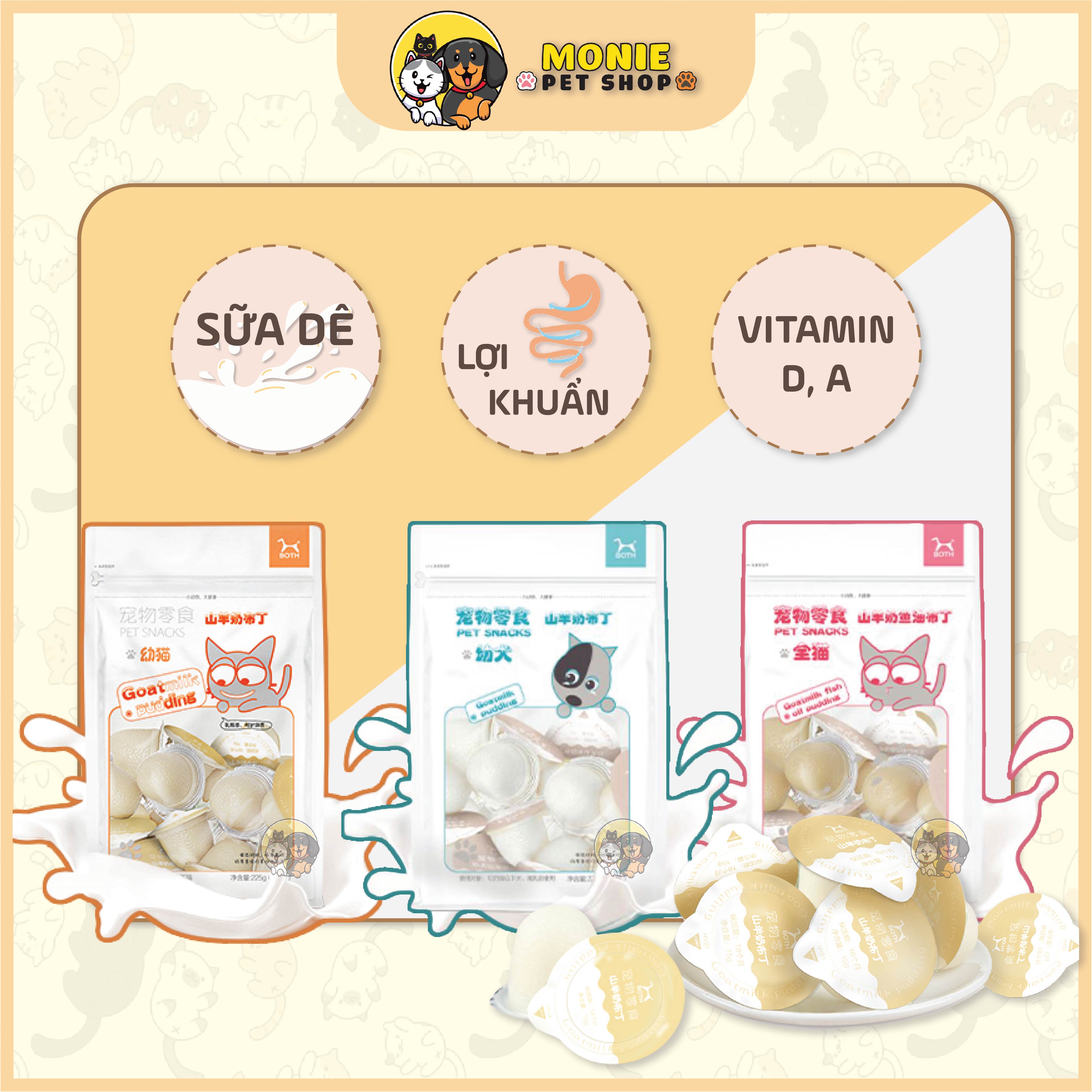 Pudding sữa dê cho chó mèo, mèo con, chó con 15g