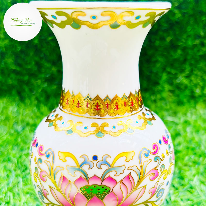 Bình hoa thờ cúng gốm sứ họa tiết đẹp