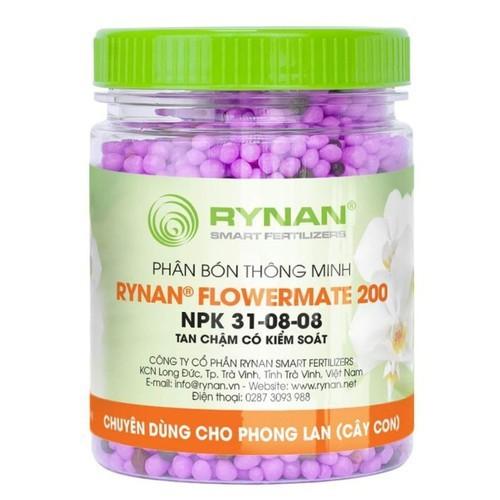Phân bón tan chậm thông minh rynan flowermate 200 cho phong lan cây cảnh lọ 150 gam