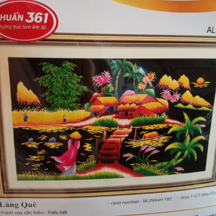 [HCM]Tranh thêu Làng Quê ms 53390