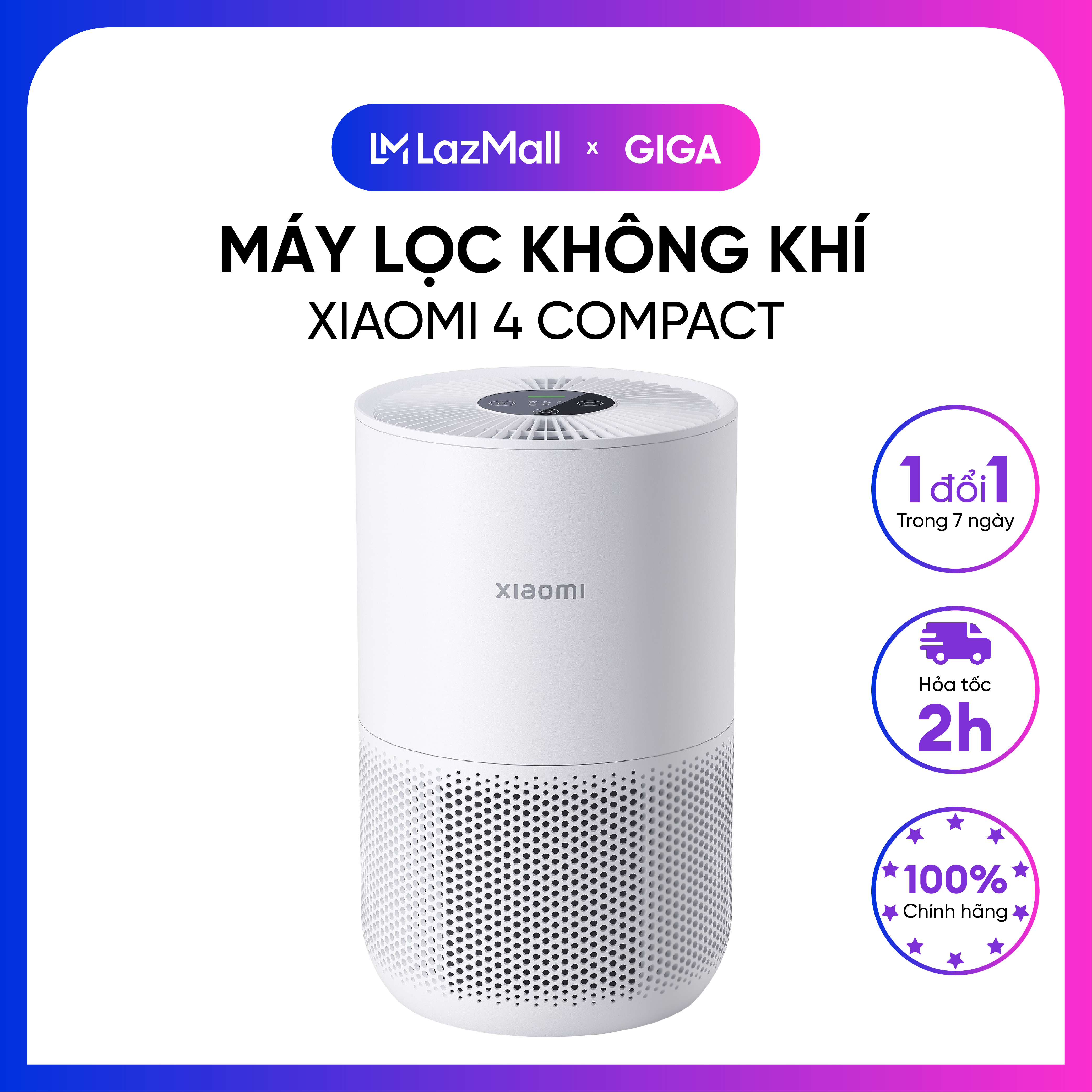 Máy lọc không khí Xiaomi Mi Air Purifier 4 Compact chính hãng - Máy lọc không khí mini - Máy lọc không khí phòng nhỏ