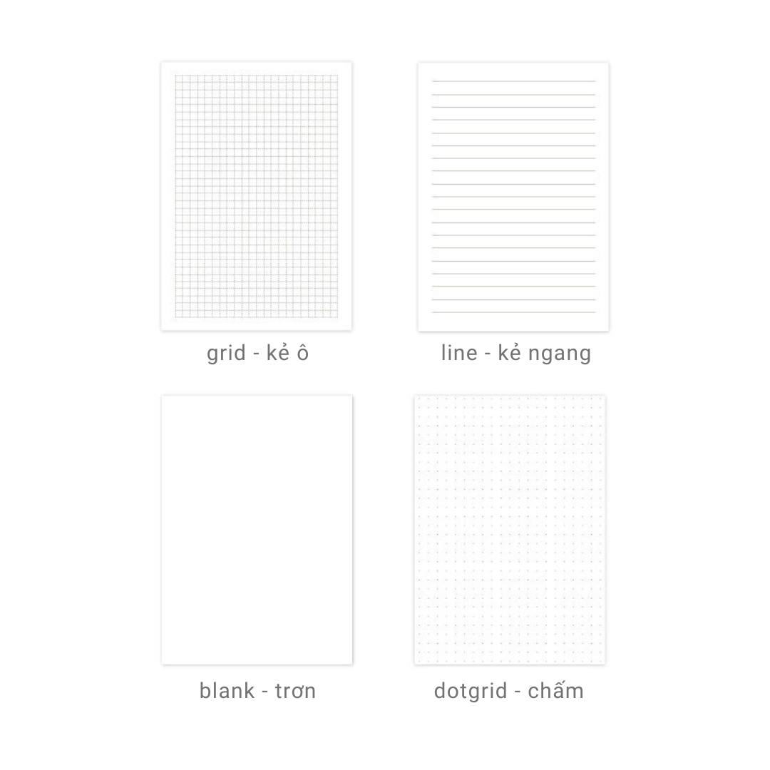 Sổ Tay A5/A6 Bìa Da NOTE FOR Basic 160 Trang Ruột Dot/Grid/Blank/ Dotgrid