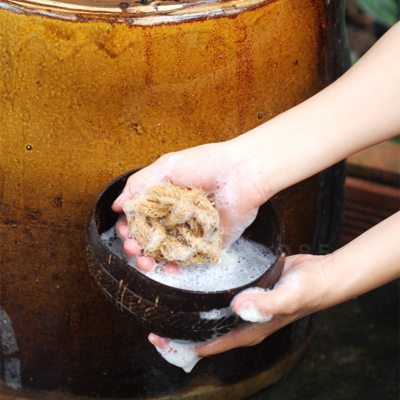 Combo Cây chà rửa + Miếng rửa đa năng