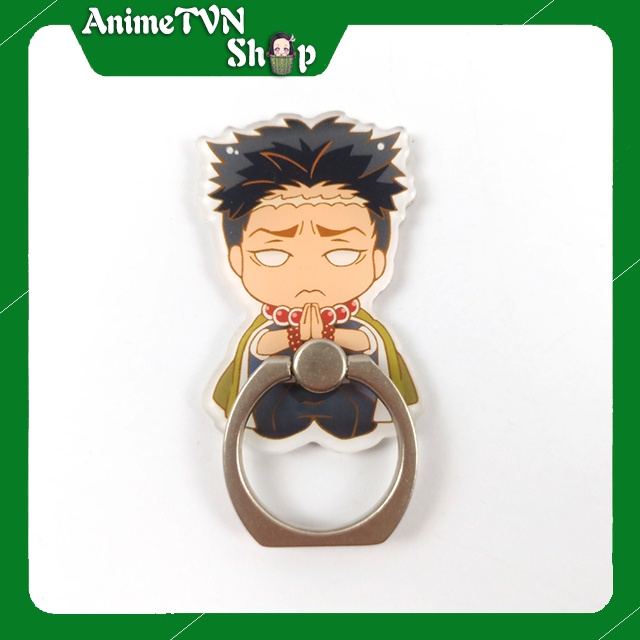 Móc giữ điện thoại Iring cao cấp kiểu nhẫn 2 in 1 in hình Anime Manga Kimetsu no Yaiba - chắc chắn chế độ xoay 360 độ