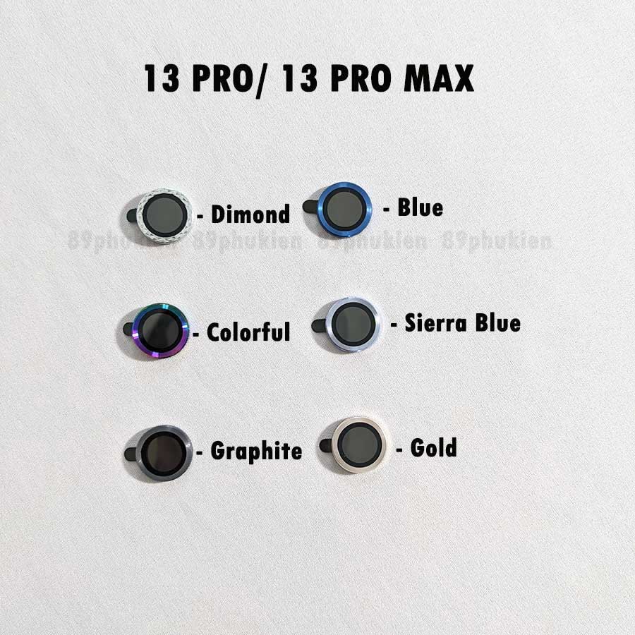 Bộ 3 vòng dán kim loại bảo vệ từng mắt camera cho iPhone 13 Pro 13 Pro Max