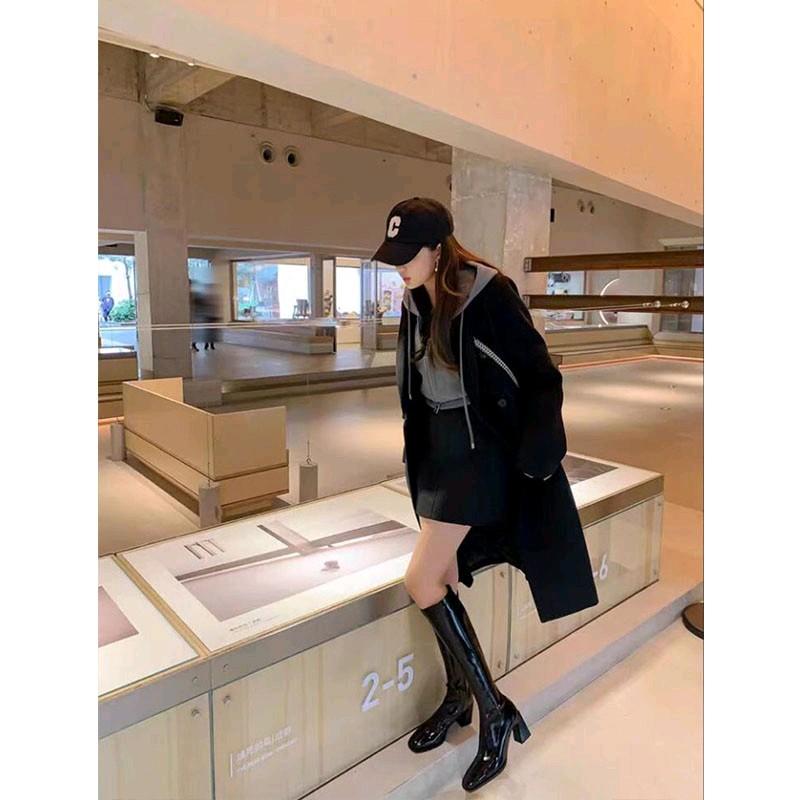 Bốt Đùi Đế Cao Emy Boots Nữ Da Bóng 7cm Thời Trang Cao Cấp