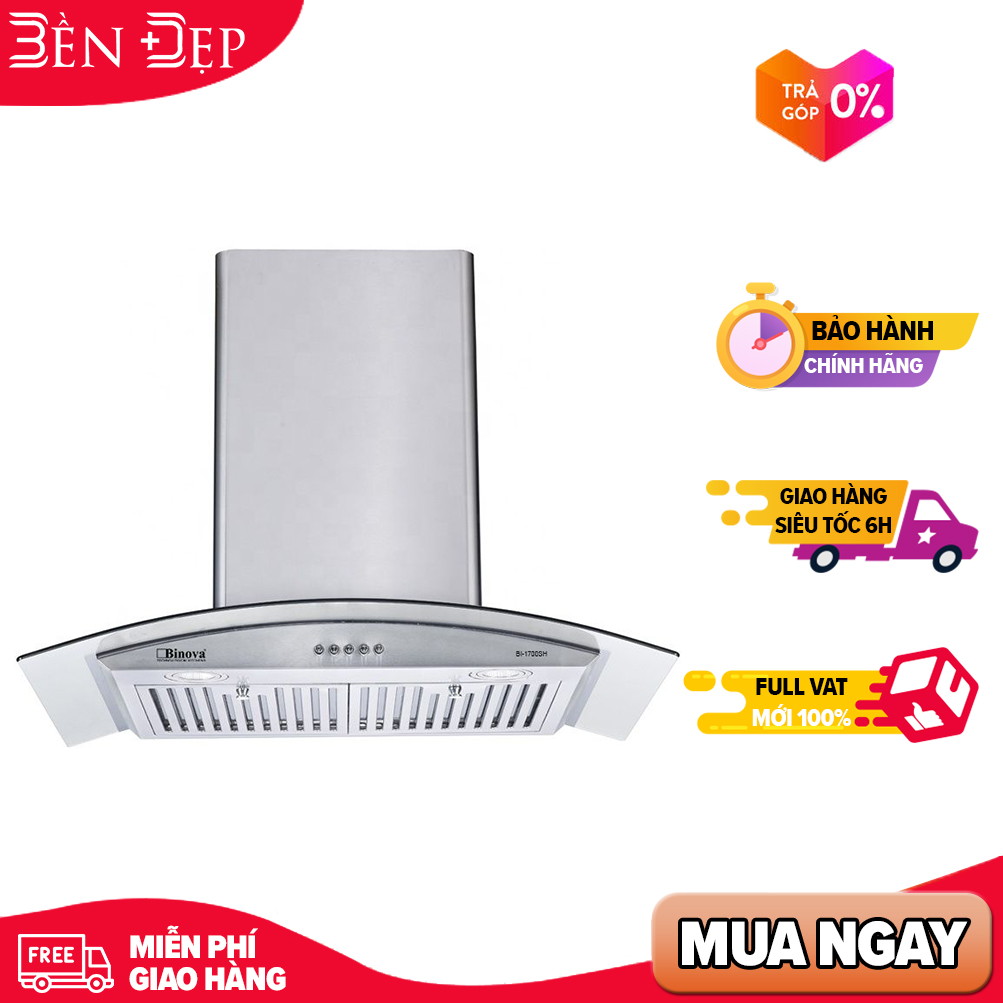 Máy hút mùi kính cong binova bi-1700sh-70