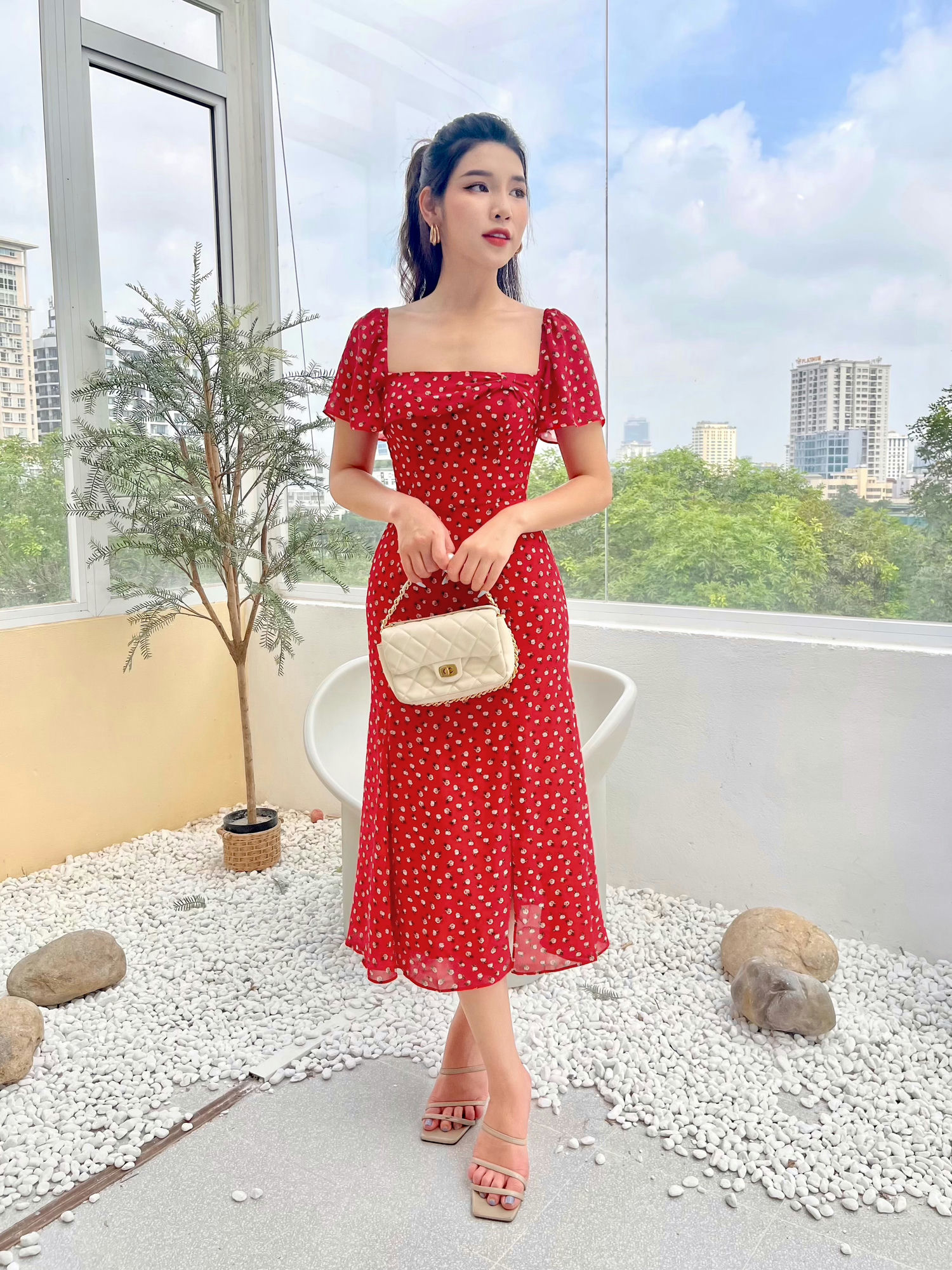 Váy dự tiệc cổ lệch nơ vai sang trọng ZYM'S HOUSE K1139 | Shopee Việt Nam