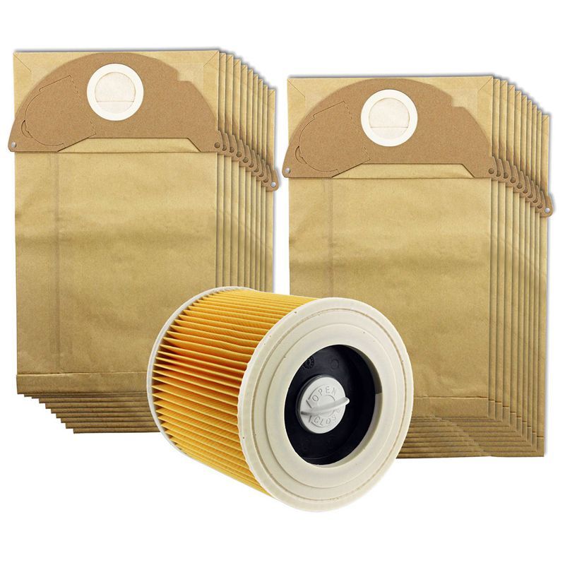 For Karcher Wet&Dry WD2 Vacuum Cleaner Filter And 20 Dust Bags