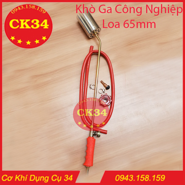 Khò Ga Công Nghiệp Cán Dài, Khò Ga Công Nghiệp Loa 65mm ( Đủ Phụ Kiện Đi Kèm )