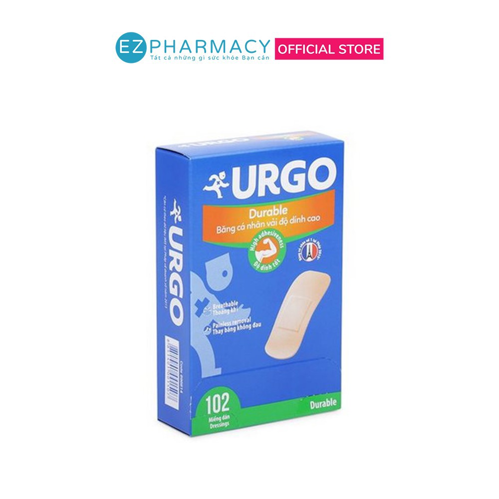 Băng Dán Vết Thương Cá Nhân Urgo Durable (Hộp 102 Miếng)