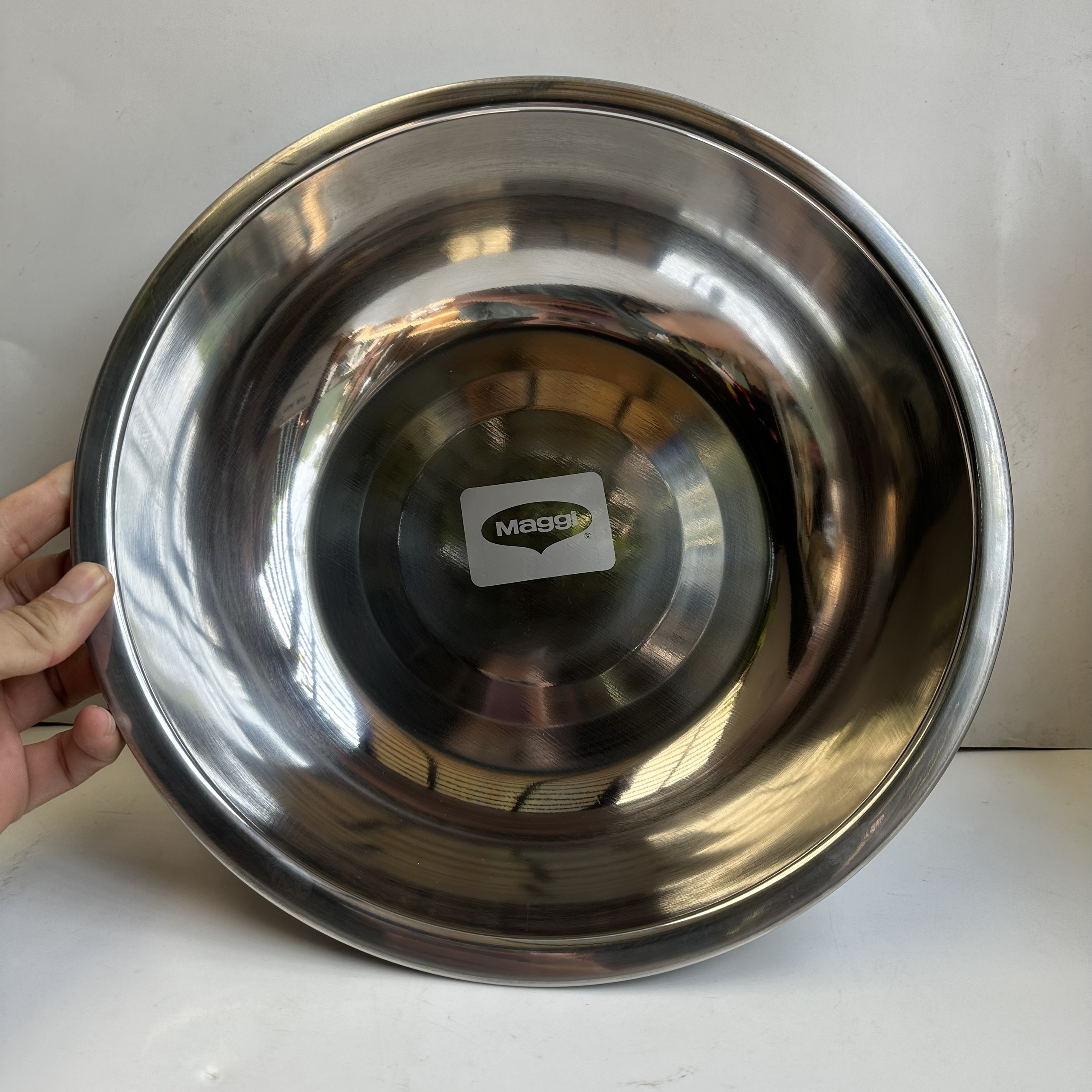Thau inox 28cm, 32 cm, 36cm dày và nặng, thau inox 304 , 403 sáng bóng hkm nutifood