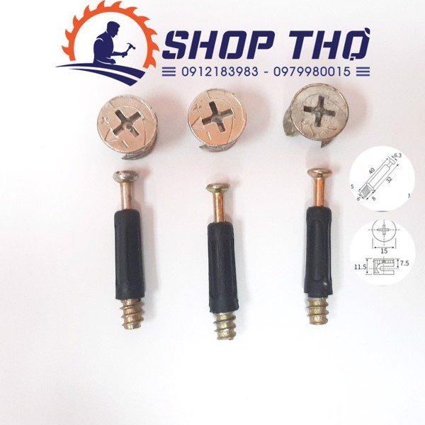 Bộ ốc cam 2 thành phần, 3 thành phần (set 50c)