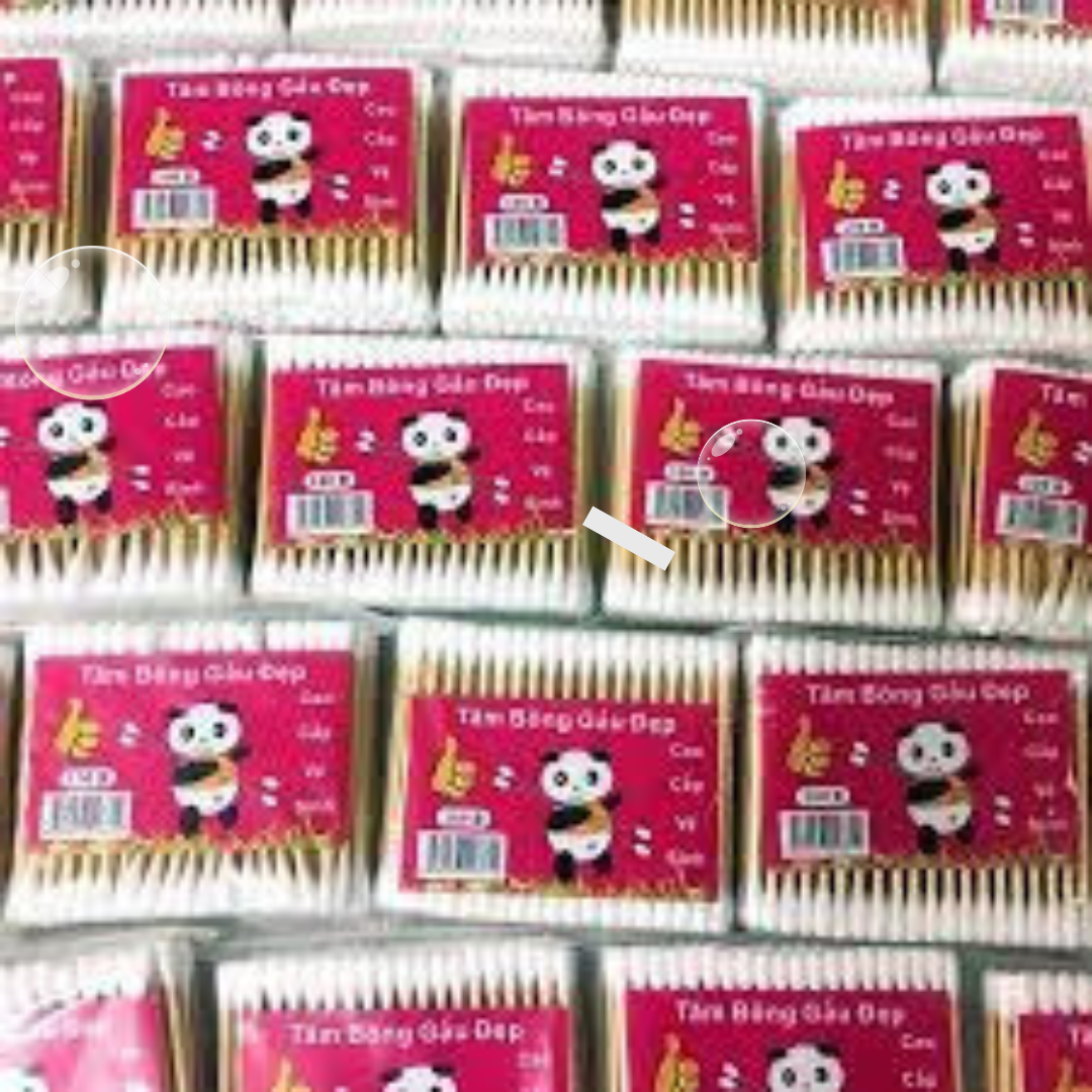 (Bịch 100 cây) Bông tai cán gỗ cao cấp