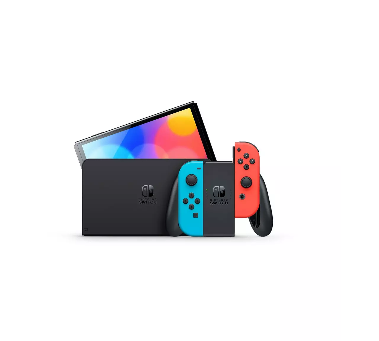 Nintendo Switch OLED with Blue and Red Joy-Con