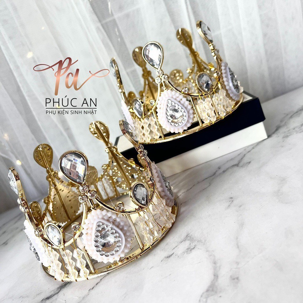 [HCM]Vương miệng mini nhựa nhẹ đính đá trang trí bánh kem
