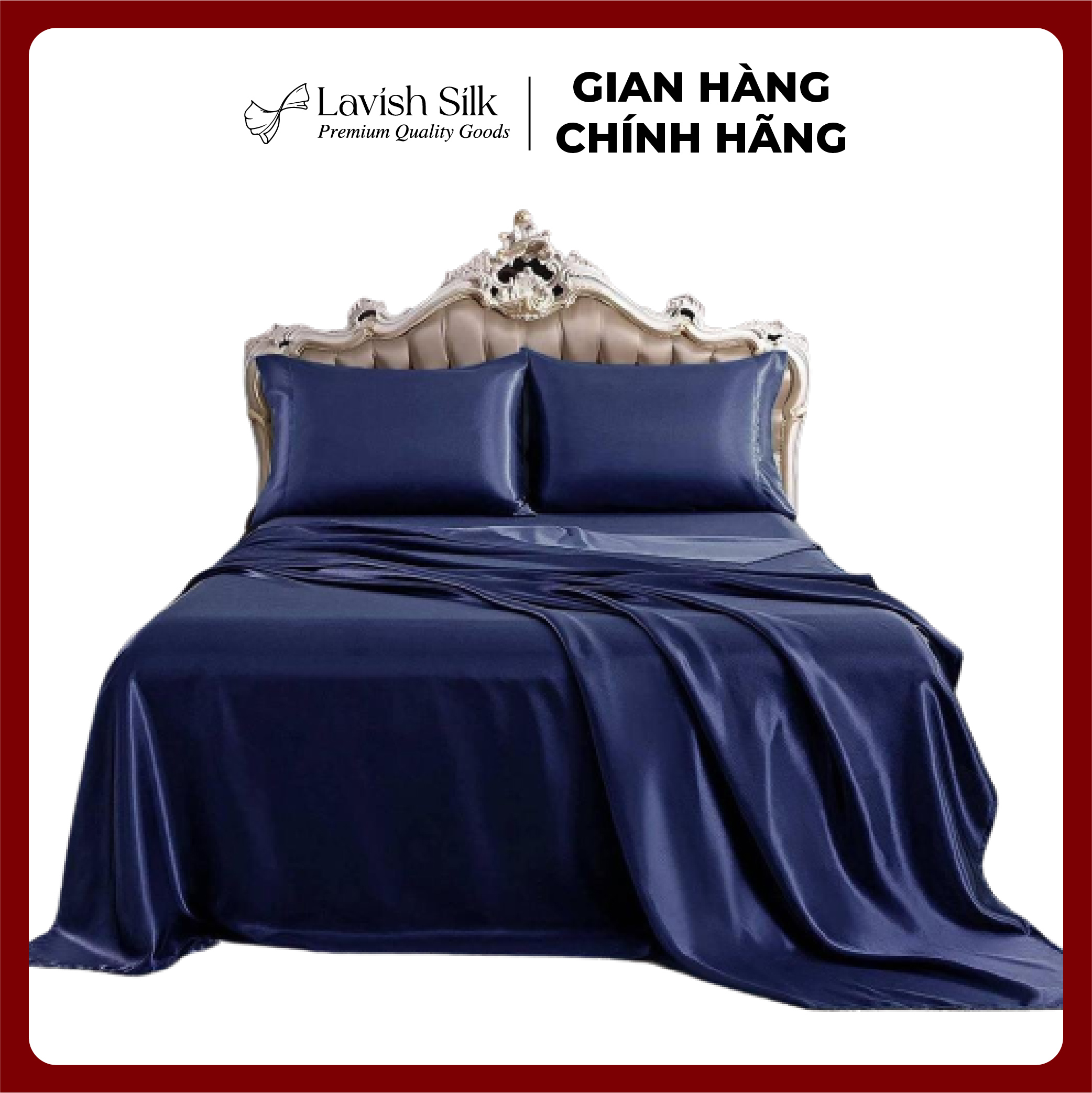 Ga Giường Drap Lẻ Phi Lụa Lavish Silk cao cấp mát lạnh hàng loại 1  - Xanh Đen