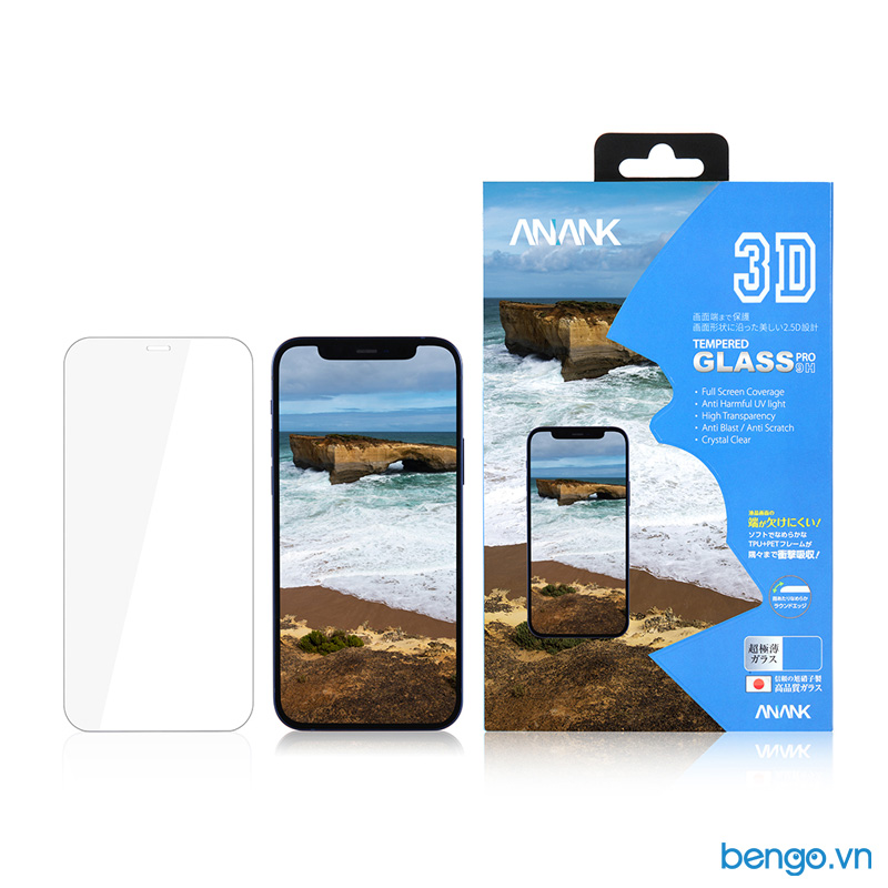 Dán cường lực iPhone 12 Pro Max ANANK 3D Full Clear
