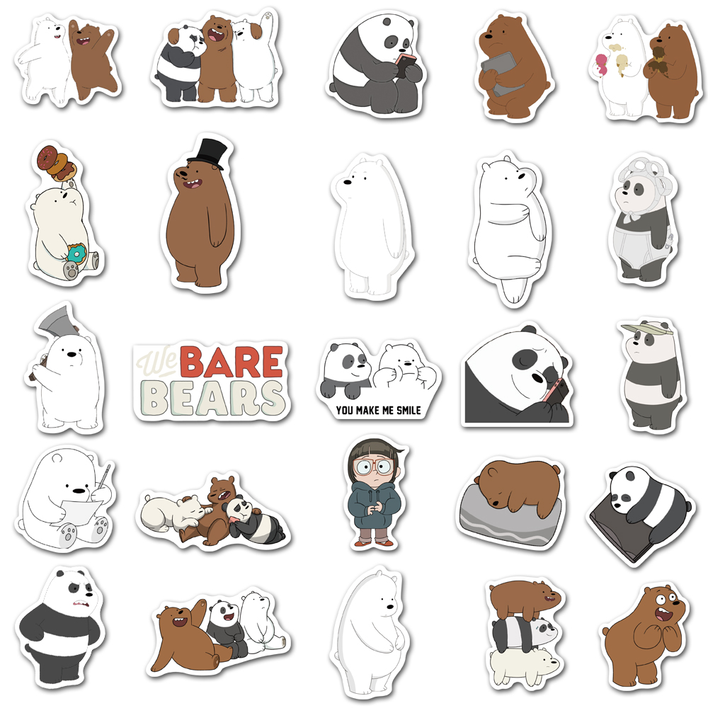 Set 50 Sticker We Bare Bears Chống Thấm Nước