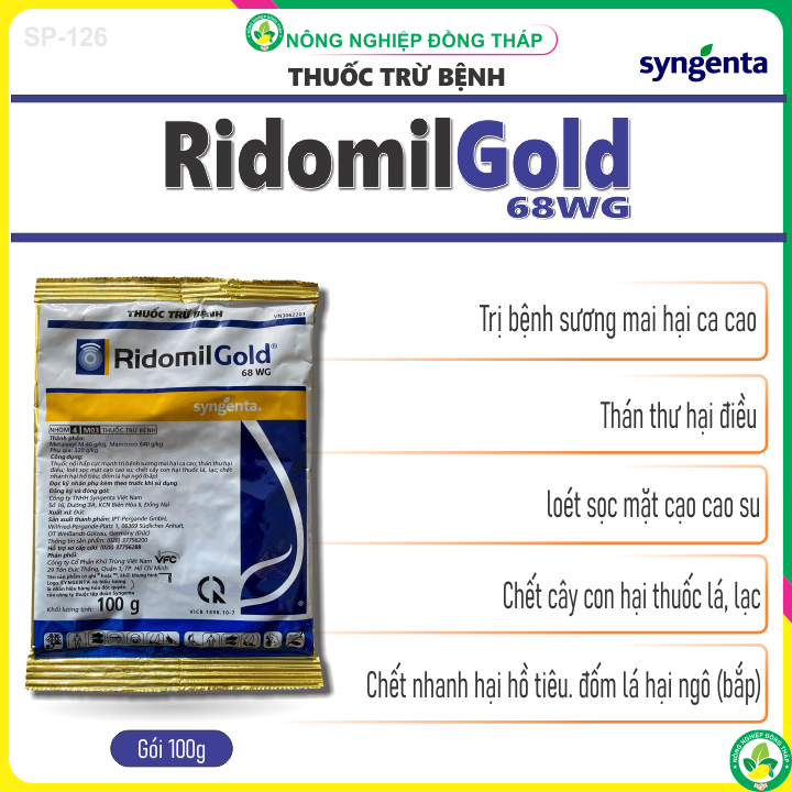 Thuốc Trừ Bệnh RidomilGold 68 WG (gói 100g)