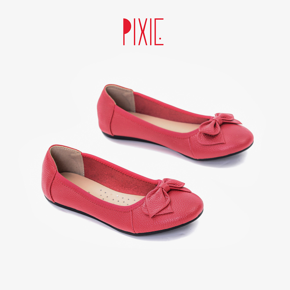 BÁO GIÁ GIÀY BÚP BÊ MŨI NHỌN DA BÒ THẬT NƠ XẾP PIXIE MÀU ĐỎ P126 (STORE 5703) | Shopee Lazada Sendo Tiki mới nhất 44 Giày Búp Bê Bệt Da Bò Thật Siêu Êm Gắn Nơ Pixie X424
