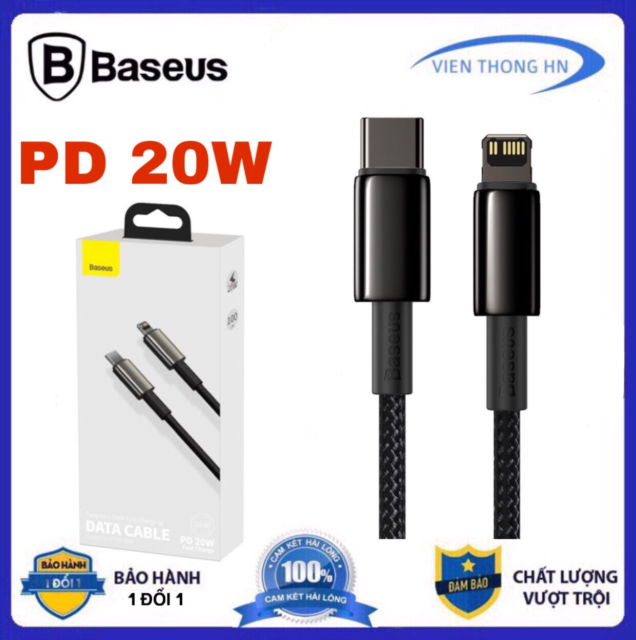 Cáp sạc nhanh iphone pd 20W Baseus CATLWJ-01 type c to lightning - dây sạc cao cấp hỗ trợ IP 12 11 x xsmax 8..  vienthonghn