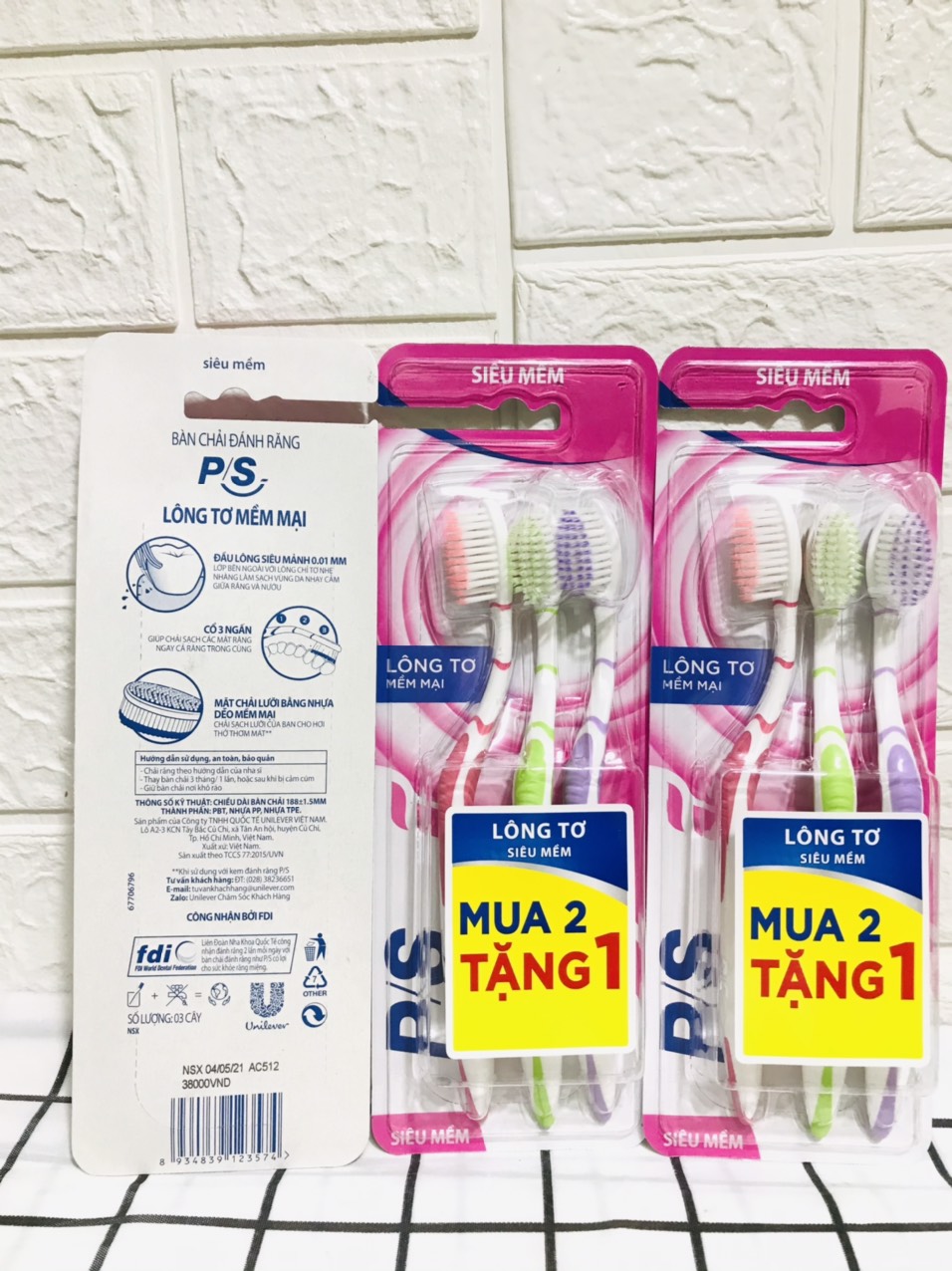COMBO 3 Bàn chải congate Lông tơ mềm mại
