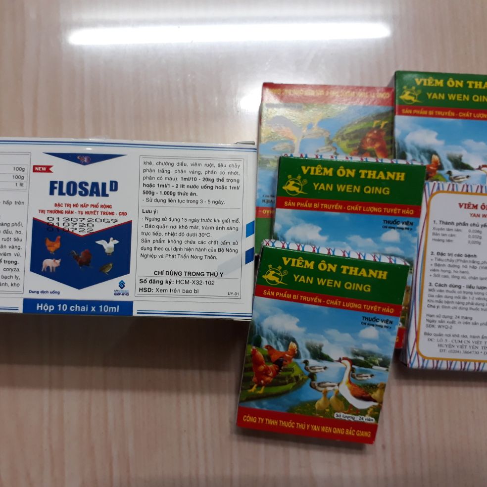bộ2 lọ flosal,2 hộp viêm ôn thanh/ gia cầm hen suyễn, ho khò nghẹt mũi