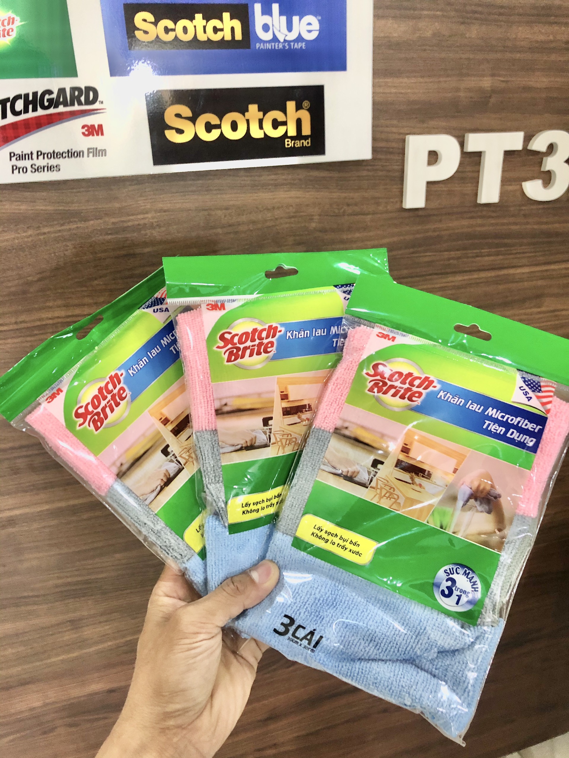 Khăn lau 3M microfiber lau bếp tiện dụng ( 3 Cái )