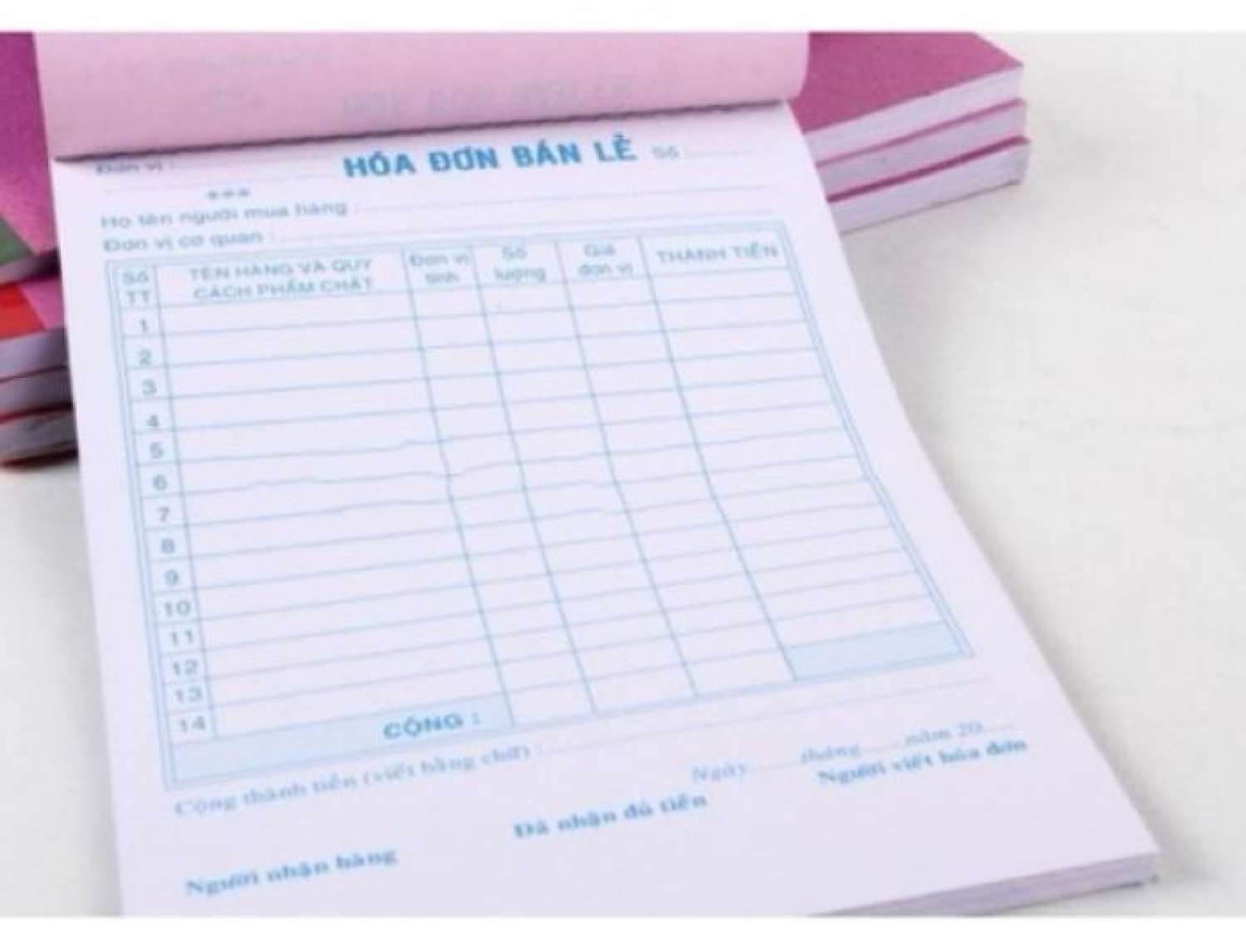 10 QUYỂN HÓA ĐƠN BÁN LẺ 1 LIÊN