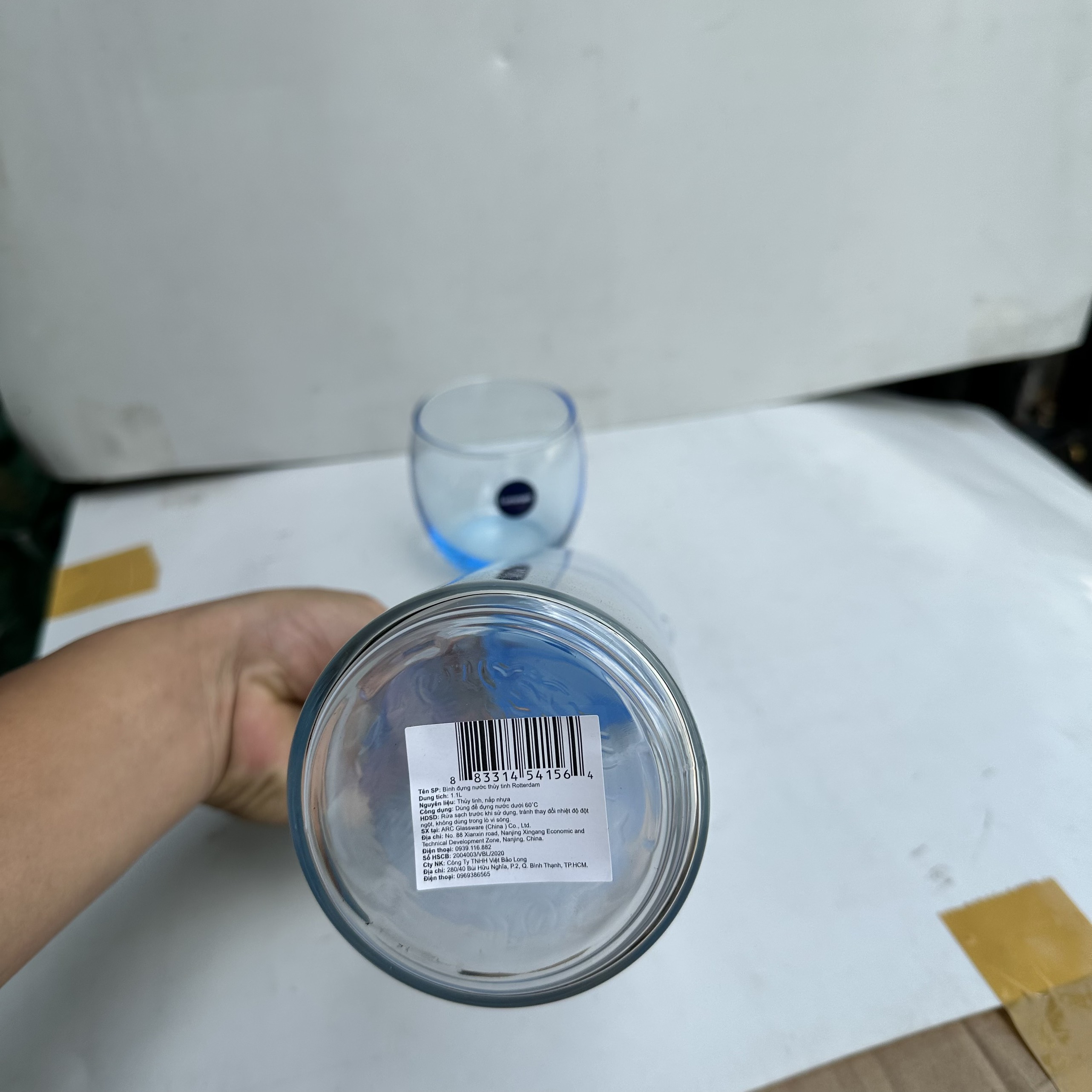 Bộ 1 bình 1.1l và 1 ly thủy tinh Luminarc