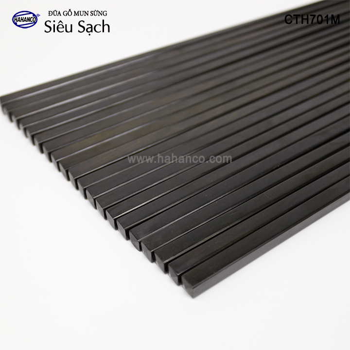 Đũa gỗ Mun sừng trơn VIP - CTH701M - (Hộp 10 đôi rất đẹp) - Đũa gỗ tự nhiên cao cấp - Chopstick of HAHANCO