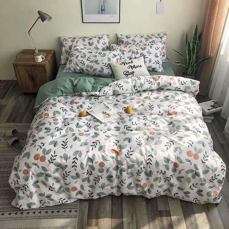 Trọn bộ 4 món cotton poly nhập mẫu vườn cam