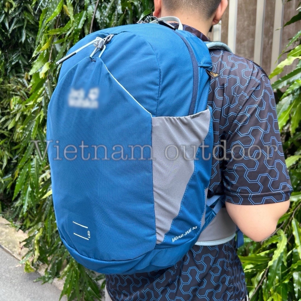 Balo du lịch đi xe đạp jack wolfskin moab jam 16 có áo mưa trợ lực giúp chống gù