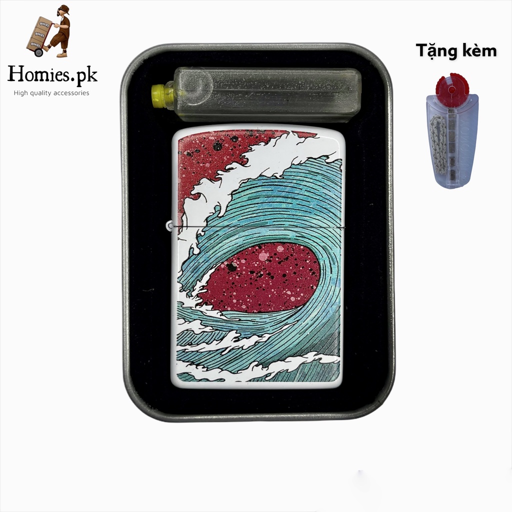 Bật lửa zippo hột quẹt zippo hình độc lạ , hột quẹt zippo bật lửa xăng đá độc lạ- homies.pk