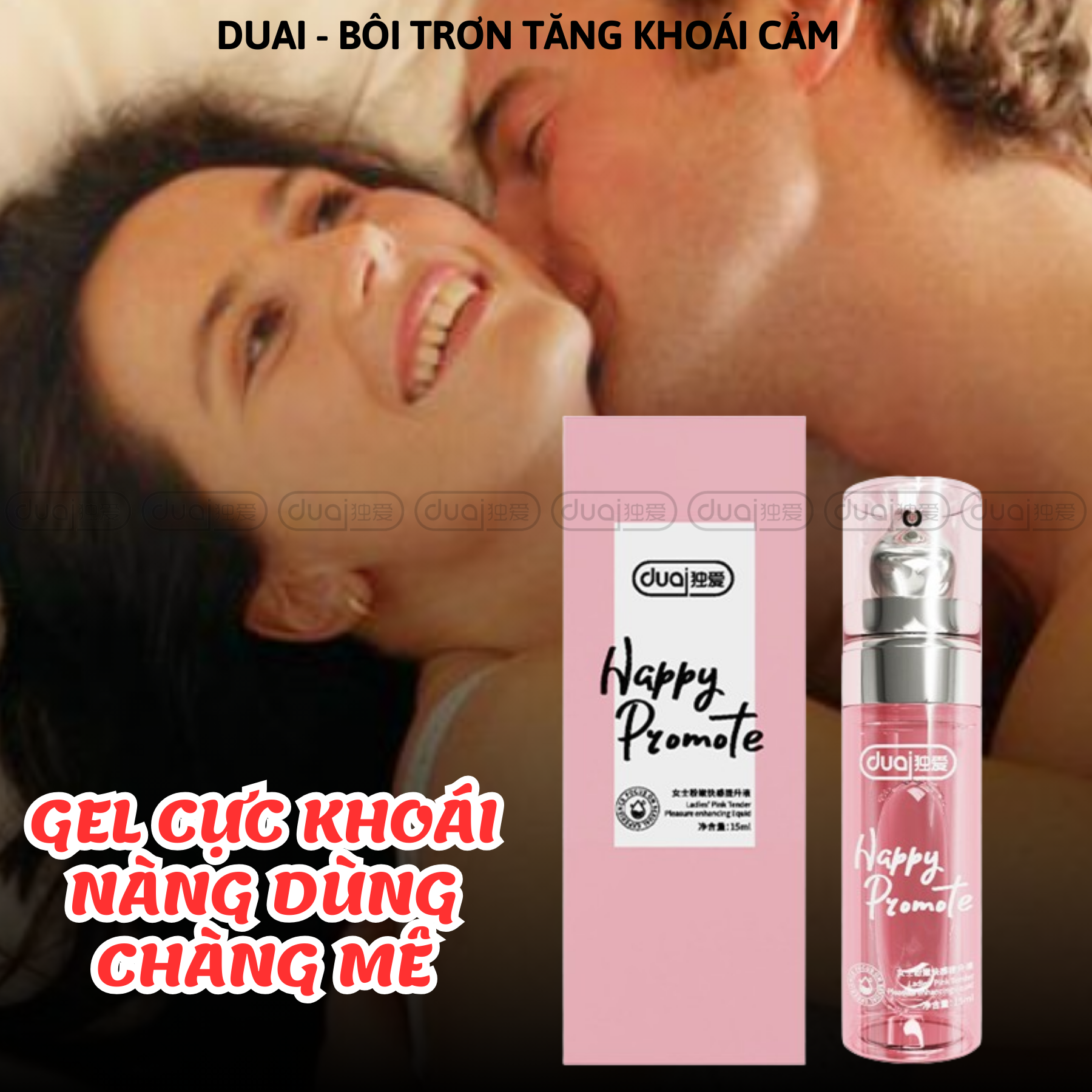Gel Bôi Trơn Duai Ladies Pink tinh chất hoa hồng tăng khoái cảm, kéo dài thời gian, se khít cô bé, dưỡng ẩm hiệu quả