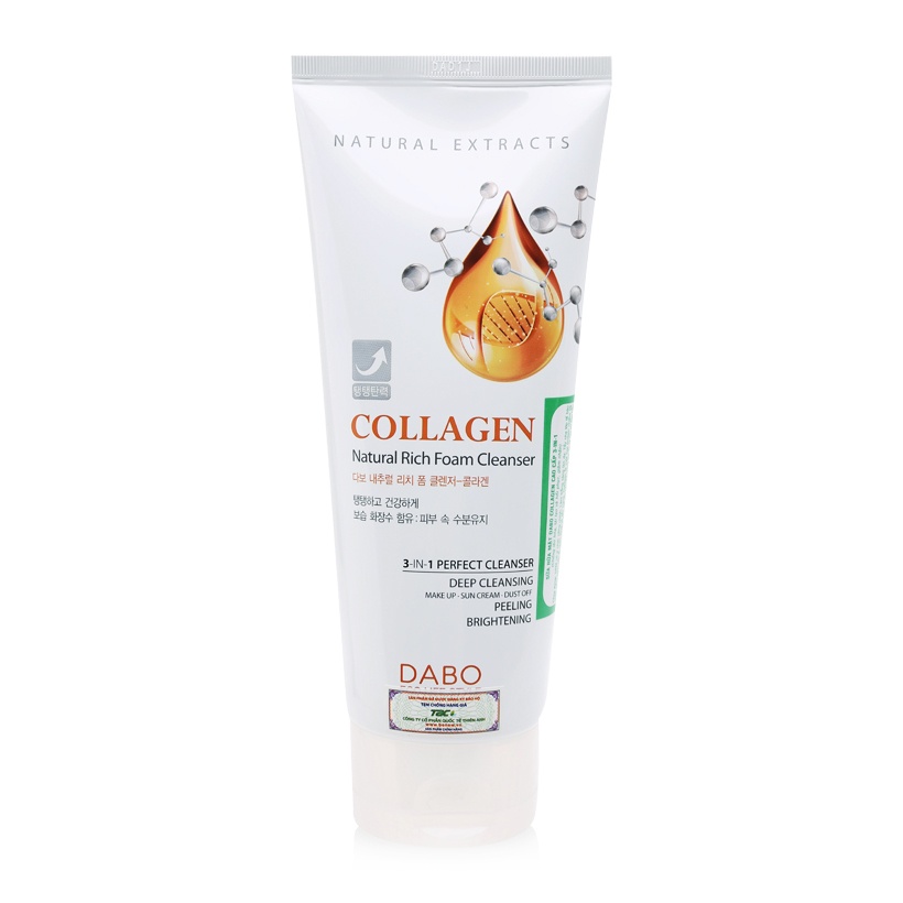 Sữa rửa mặt Hàn Quốc DABO 3 in 1 tinh chất Collagen (180ml)