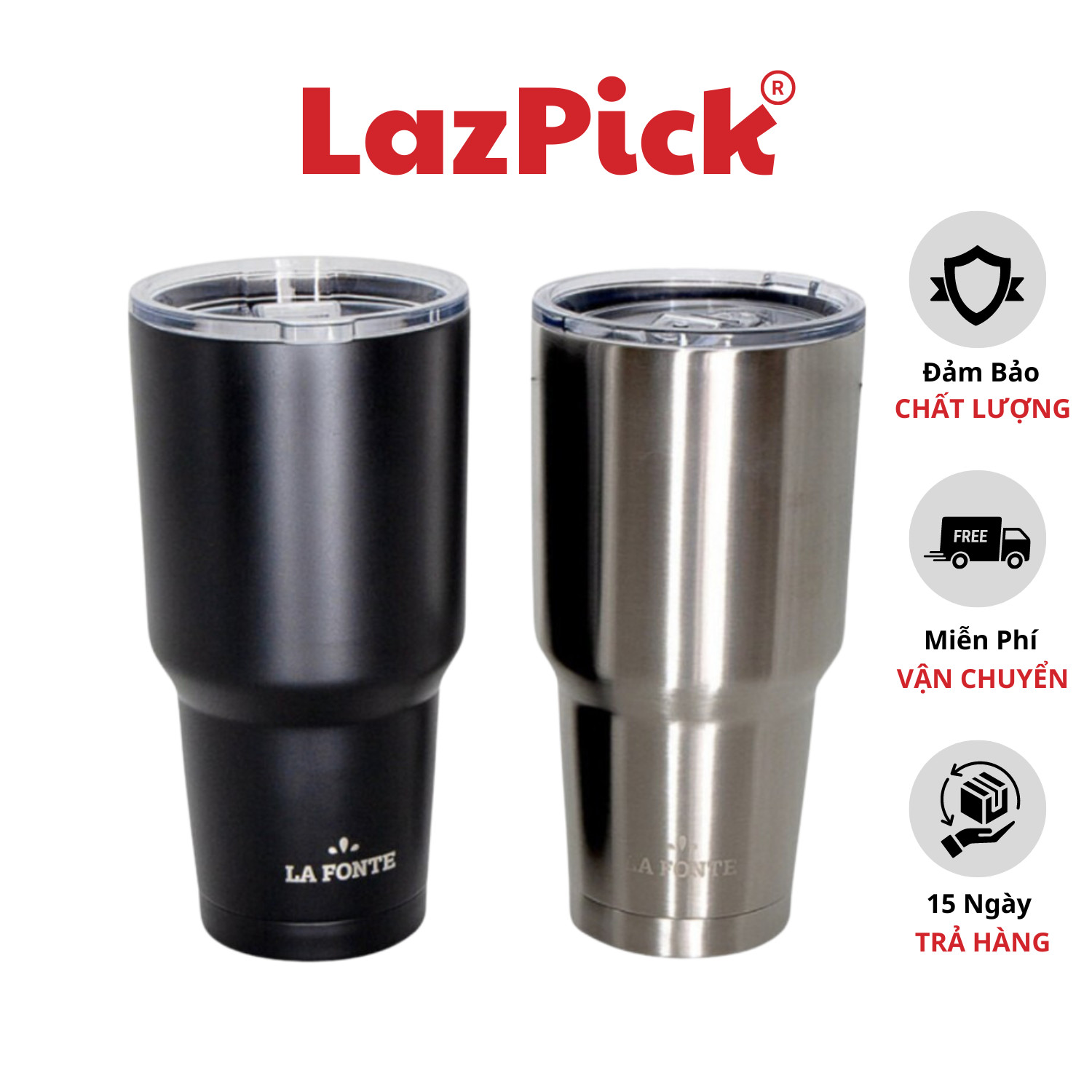 Ly giữ nhiệt La Fonte 900ml Stan.less Stell Thermos -Thép không gỉ 304, Giữ nhiệt 10h, Chính hãng La