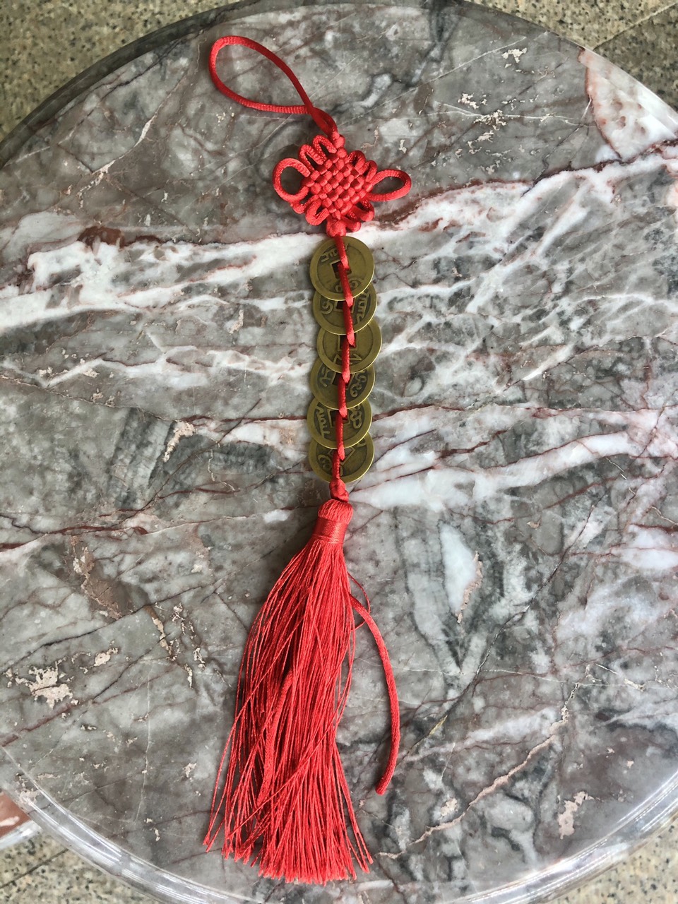 Dây xâu tiền lục đế phong thủy treo xe ôtô cầu tài lộc, may mắn, bình an