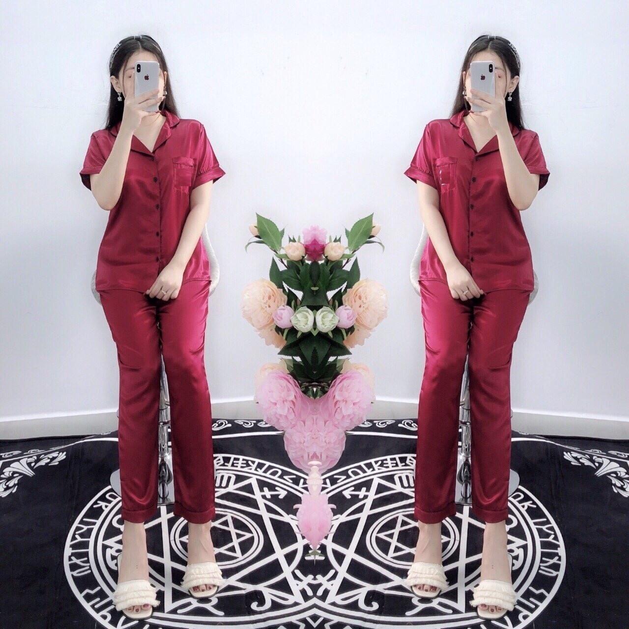 pijama lụa cộc tay quần dài M888