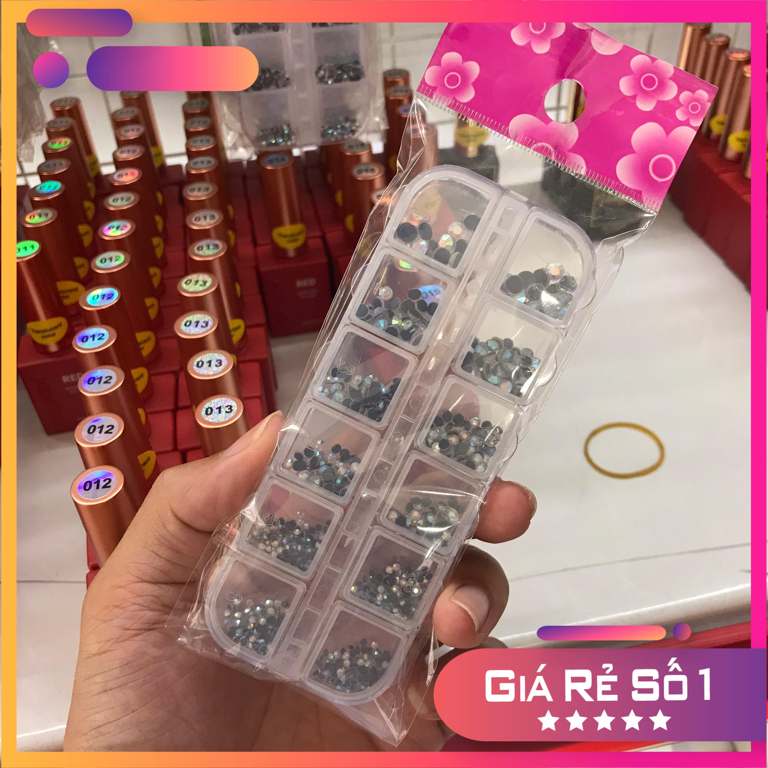 Set đá chân keo 12 ô mix size siêu sáng