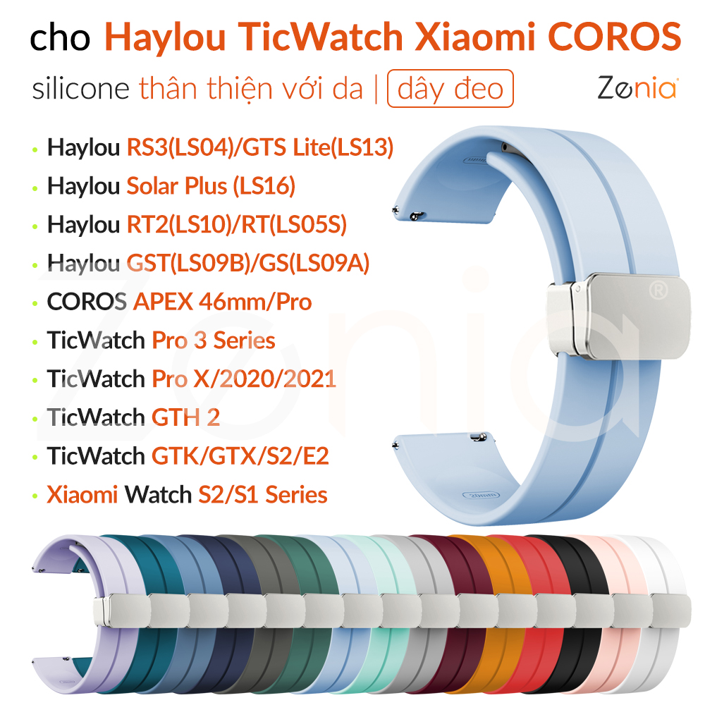 Zenia Dây Đeo Đồng Hồ Silicon Từ Tính Chất Lượng Cao 22mm Cho Haylou Solar