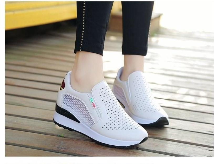 Giày lười độn đế 7 phân lỗ thoáng khí gót thêu ong cực xinh giá rẻ