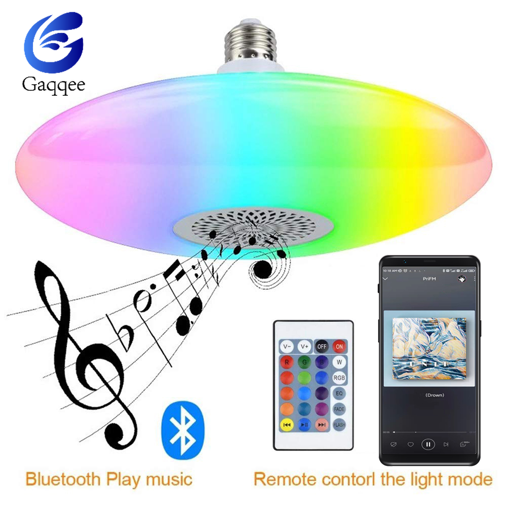 【Ready Stock】E27 30W UFO LED Light Lamp Bulb RGB Color Changing Dimmable Remote Control Music Light Ceiling Light Built-in Bluetooth Speaker With Remote Control