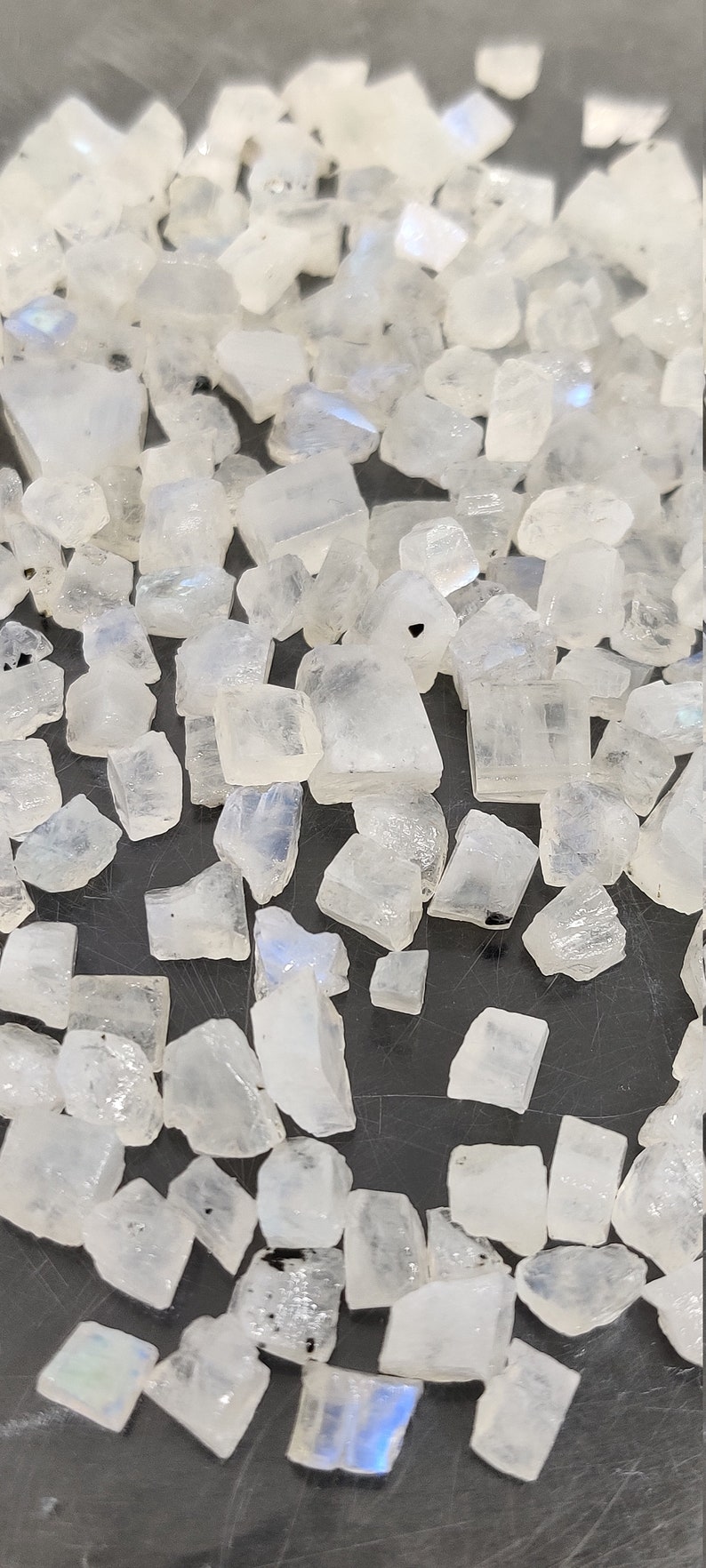 Natural Rainbow Moonstone Raw White Rainbow Moonstone Rough Raw Crystal